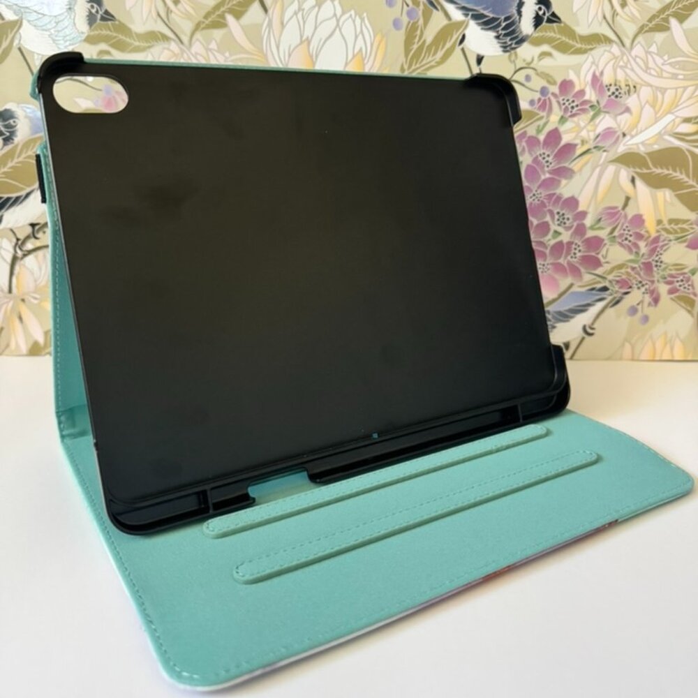 ZoneFoker iPad Air 5th Gen 10.9” Case – Marble Teal & Pink | Multi-Angle